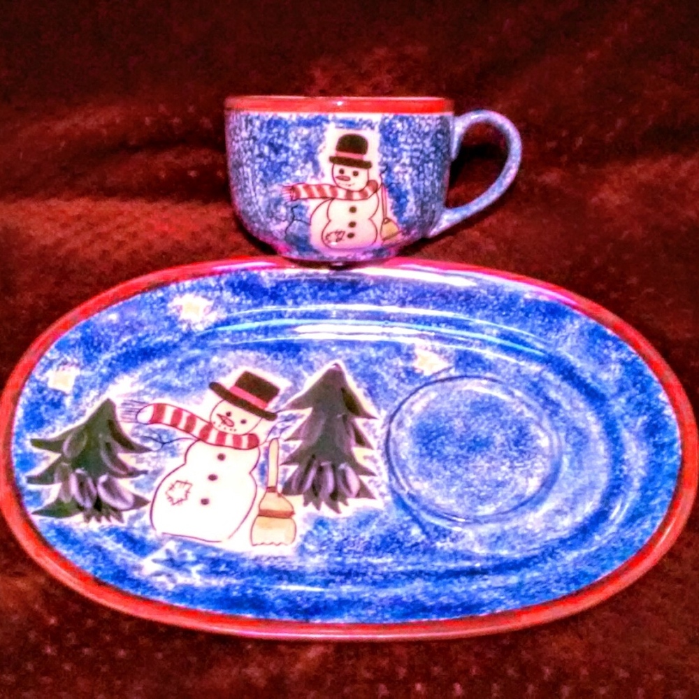 *SANTA's Snack, Christmas Cookie Plate & Cocoa Mug